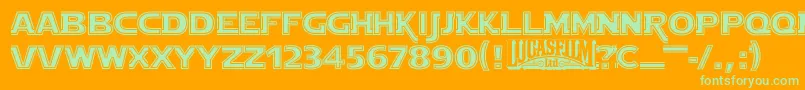 StarJediOutline Font – Green Fonts on Orange Background