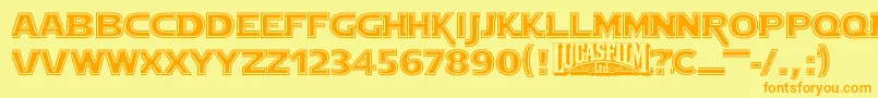 StarJediOutline Font – Orange Fonts on Yellow Background