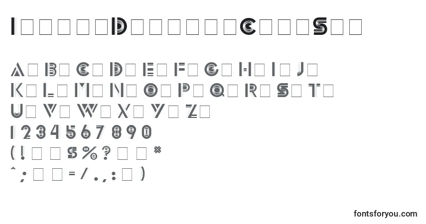 A fonte InnovaDisplayCapsSsi – alfabeto, números, caracteres especiais
