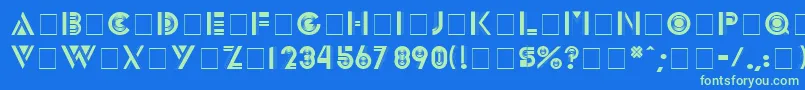 InnovaDisplayCapsSsi Font – Green Fonts on Blue Background