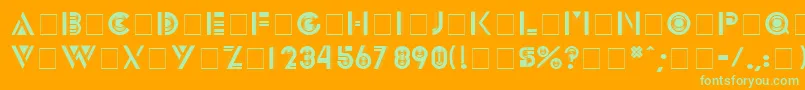 InnovaDisplayCapsSsi Font – Green Fonts on Orange Background