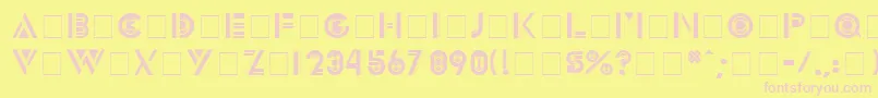 フォントInnovaDisplayCapsSsi – ピンクのフォント、黄色の背景