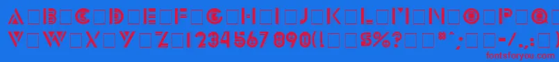 フォントInnovaDisplayCapsSsi – 赤い文字の青い背景