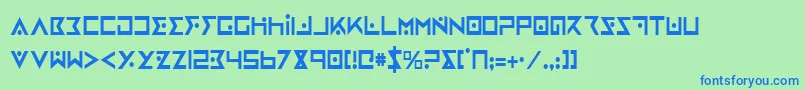 IronCobraCondensed Font – Blue Fonts on Green Background