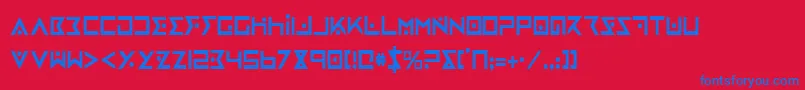 IronCobraCondensed Font – Blue Fonts on Red Background