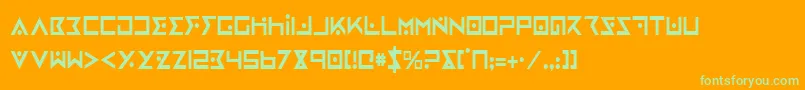 IronCobraCondensed Font – Green Fonts on Orange Background