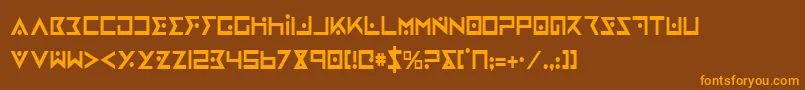 IronCobraCondensed Font – Orange Fonts on Brown Background