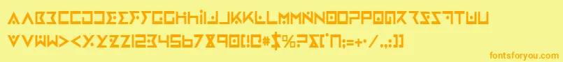 IronCobraCondensed Font – Orange Fonts on Yellow Background