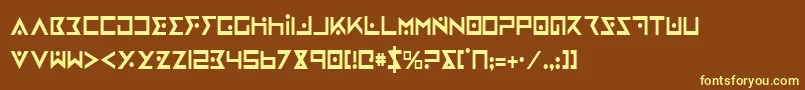 IronCobraCondensed Font – Yellow Fonts on Brown Background