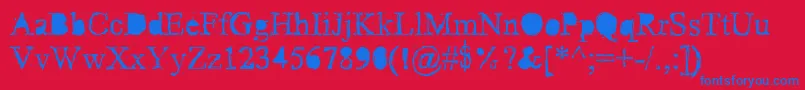 PudmonkeyRegular Font – Blue Fonts on Red Background