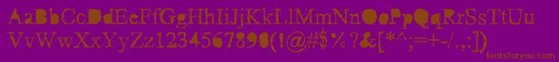 PudmonkeyRegular-Schriftart – Braune Schriften auf violettem Hintergrund