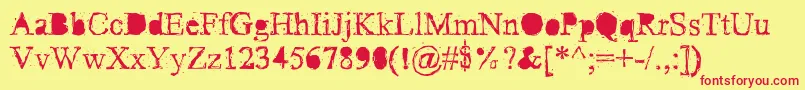 PudmonkeyRegular Font – Red Fonts on Yellow Background