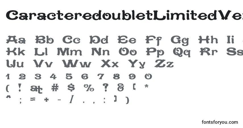 Czcionka CaracteredoubletLimitedVersion – alfabet, cyfry, specjalne znaki