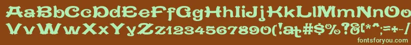 CaracteredoubletLimitedVersion-fontti – vihreät fontit ruskealla taustalla