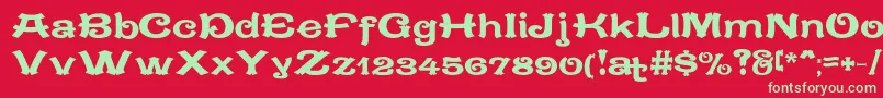 CaracteredoubletLimitedVersion Font – Green Fonts on Red Background