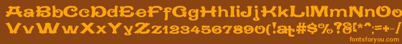 CaracteredoubletLimitedVersion Font – Orange Fonts on Brown Background