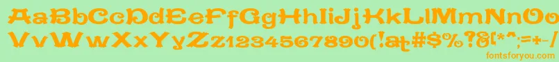 CaracteredoubletLimitedVersion Font – Orange Fonts on Green Background