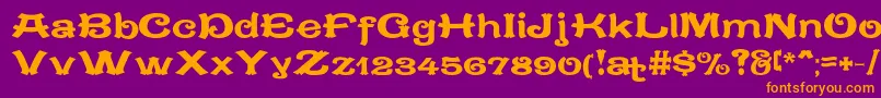 CaracteredoubletLimitedVersion Font – Orange Fonts on Purple Background