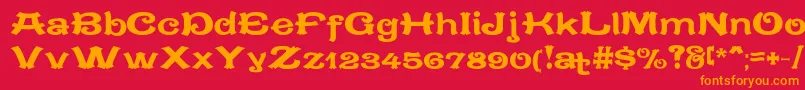 CaracteredoubletLimitedVersion Font – Orange Fonts on Red Background