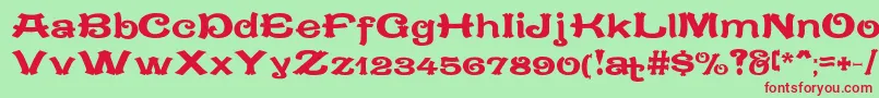 CaracteredoubletLimitedVersion Font – Red Fonts on Green Background