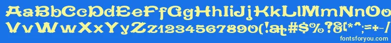 CaracteredoubletLimitedVersion Font – Yellow Fonts on Blue Background