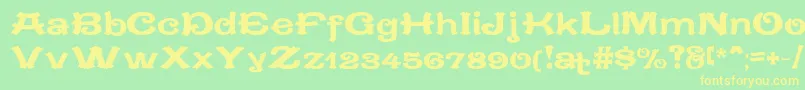 フォントCaracteredoubletLimitedVersion – 黄色の文字が緑の背景にあります