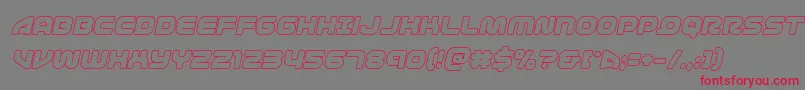 フォント1stenterprisesoutital – 赤い文字の灰色の背景
