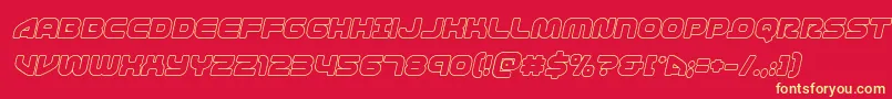 1stenterprisesoutital-Schriftart – Gelbe Schriften auf rotem Hintergrund