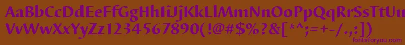 Barbedorthea-Schriftart – Violette Schriften auf braunem Hintergrund