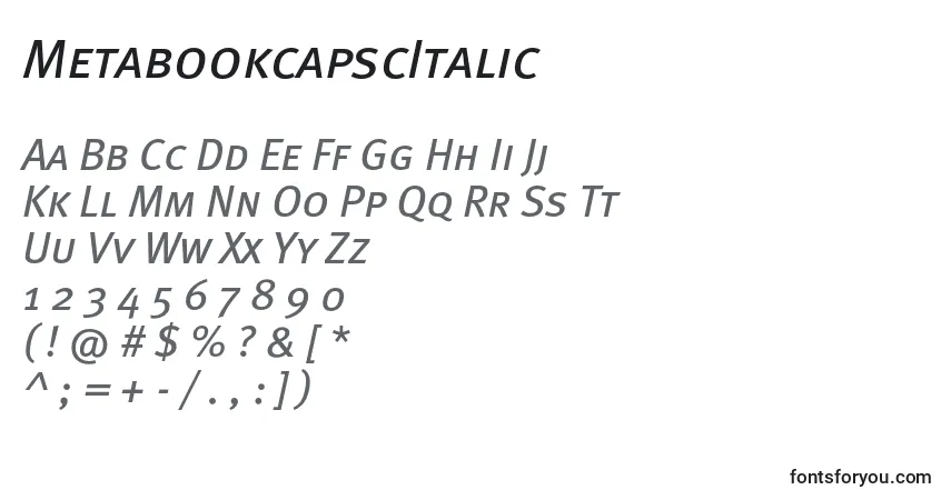 Police MetabookcapscItalic - Alphabet, Chiffres, Caractères Spéciaux