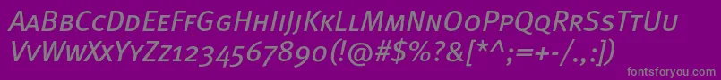 MetabookcapscItalic Font – Gray Fonts on Purple Background