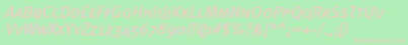 MetabookcapscItalic Font – Pink Fonts on Green Background