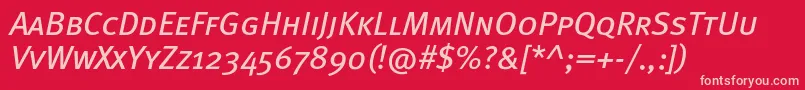 MetabookcapscItalic Font – Pink Fonts on Red Background