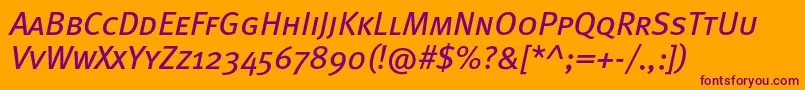 MetabookcapscItalic Font – Purple Fonts on Orange Background