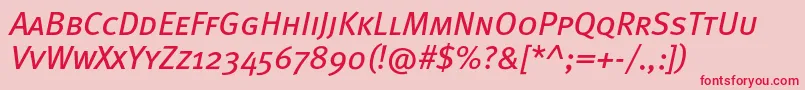 MetabookcapscItalic Font – Red Fonts on Pink Background