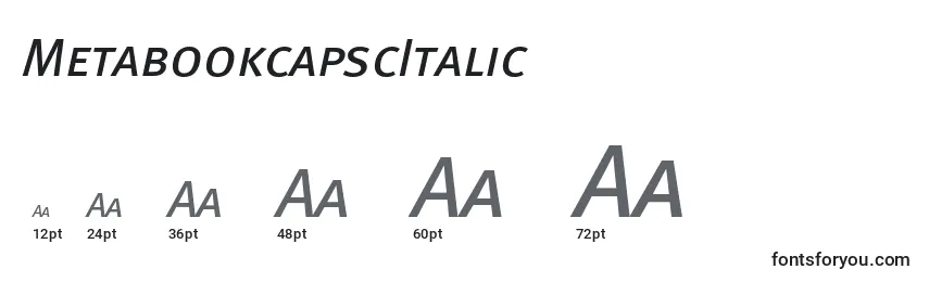 Размеры шрифта MetabookcapscItalic