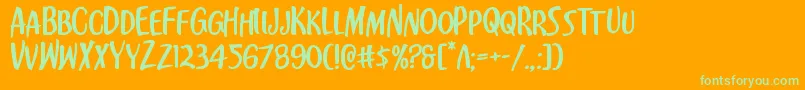 Kennebunkportexpand Font – Green Fonts on Orange Background