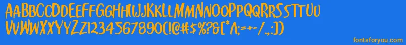 Kennebunkportexpand Font – Orange Fonts on Blue Background