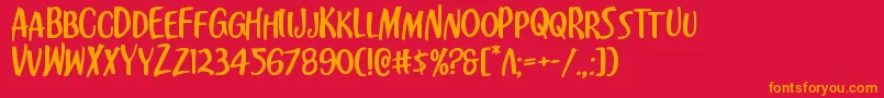 フォントKennebunkportexpand – 赤い背景にオレンジの文字