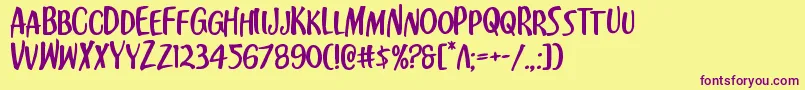 Kennebunkportexpand Font – Purple Fonts on Yellow Background