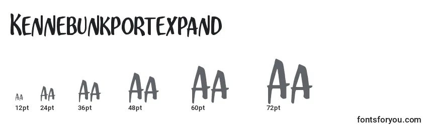 Kennebunkportexpand-fontin koot