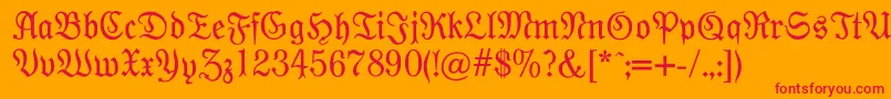 Moderne Font – Red Fonts on Orange Background