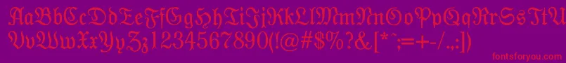 Moderne Font – Red Fonts on Purple Background