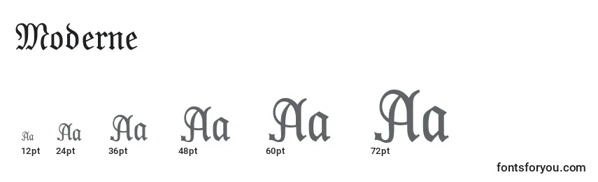 Moderne Font Sizes