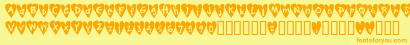 Djellibejbi Font – Orange Fonts on Yellow Background