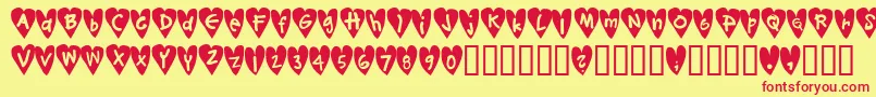 Djellibejbi-fontti – punaiset fontit keltaisella taustalla