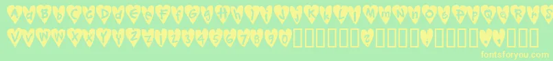 Djellibejbi Font – Yellow Fonts on Green Background