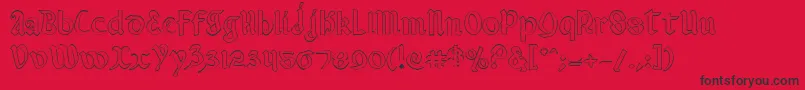 ValeriusOutline Font – Black Fonts on Red Background