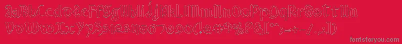ValeriusOutline-Schriftart – Graue Schriften auf rotem Hintergrund