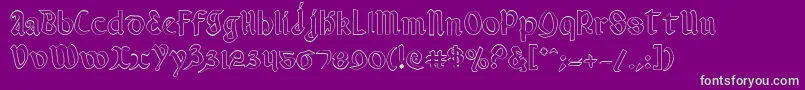 ValeriusOutline Font – Green Fonts on Purple Background